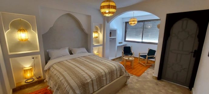 Chambre double supérierues climatisée au Riad Étoile Agadir